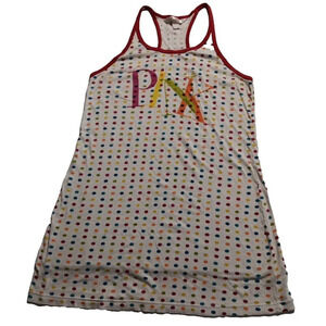 Vintage Y2k Victorias Secret Pink Polka Dot Mini Dress Medium